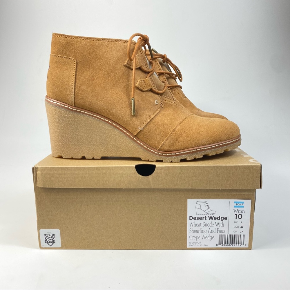 TOMS Women Shoe Desert Wedge Bootie Size 10 NWT